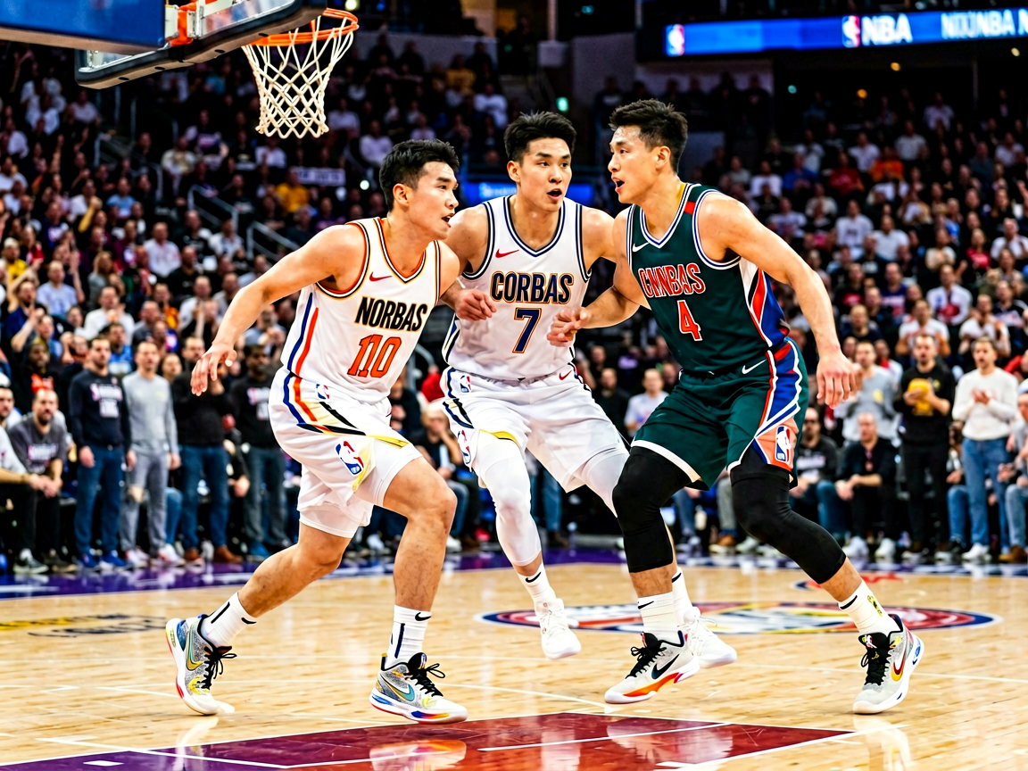 NBA赛季热点报道配图，呈现球员赛场竞技瞬间